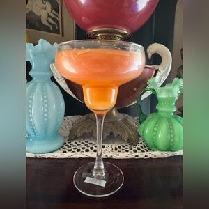 HTF Collectible Bath & Body Works "Sunset Mango Margarita" Glass Candle – 10 oz.